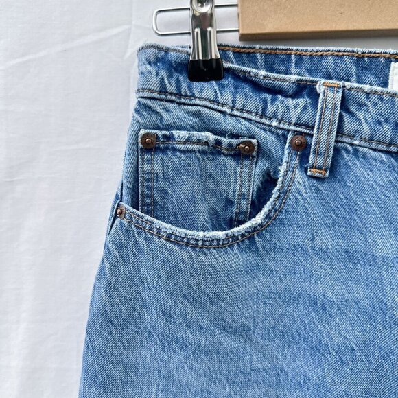 Abercrombie & Fitch The Loose High Rise Distressed Jeans Acid Wash Denim Women 2 - Picture 7 of 15